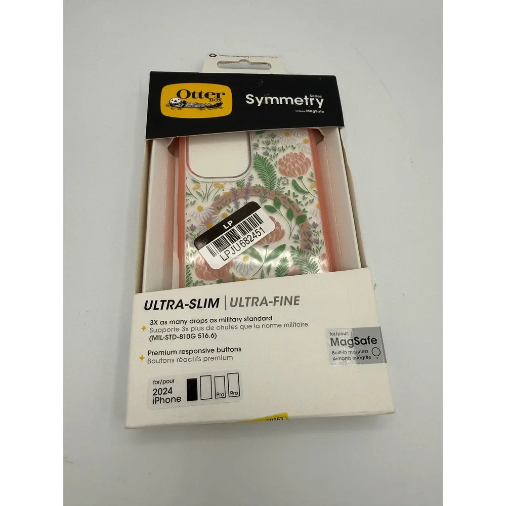 OtterBox Symmetry Case iPhone 16 Pink Floral New MagSafe Slim Protective Cover